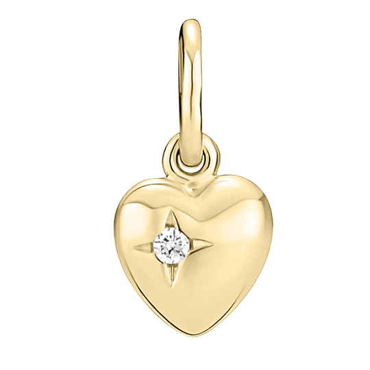 Lund - Gold 585 Herz Anhänger mit Diamant