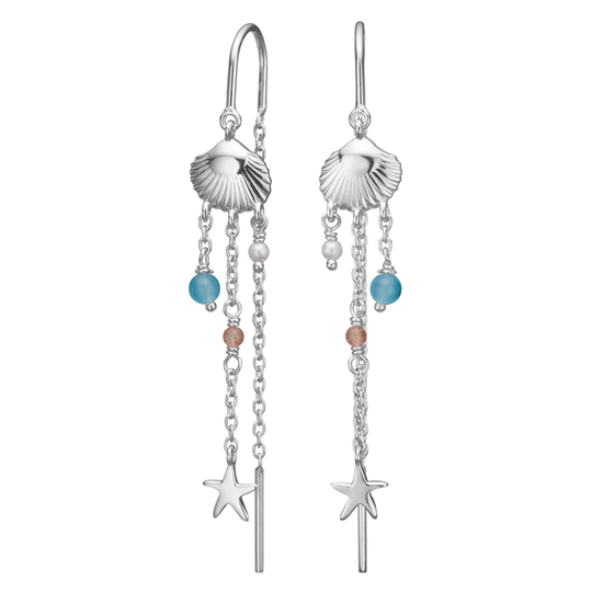 Nordahl - Dangle oister drop silver earrings