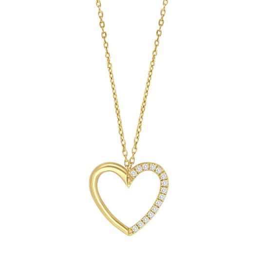 Nordahl Jewellery - 9K Gold Heart Necklace with Cubic Zirconia
