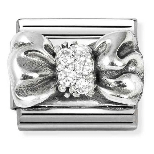 Nomination - Sølv sløjfe med zirkonia i midten