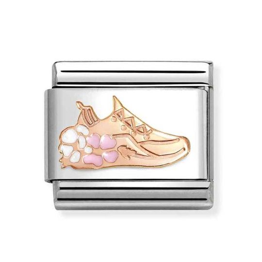 Nomination - Rosaguld sneaker med blomster