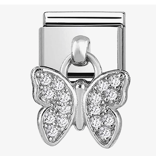 Nomination - Sommerfugl charm der hænger, sølv