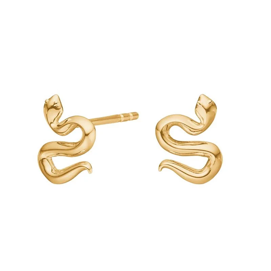 Nordahl - Snake gold plated earrings