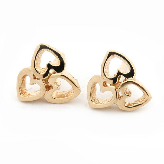Per Borup - Heart earstuds in gold