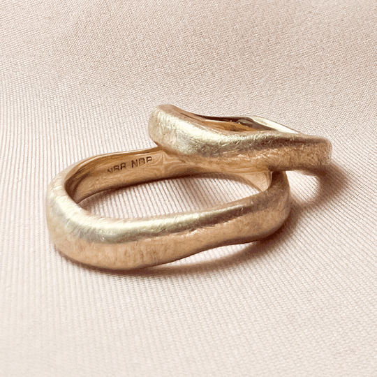 Perlen - Matt organic Wedding rings from  your gold