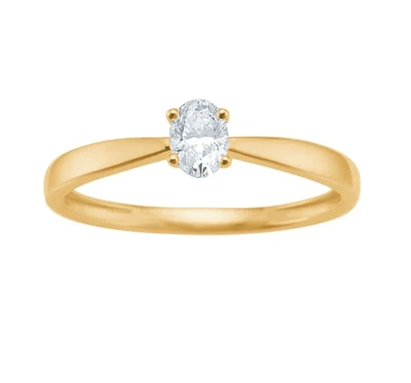 Siersbøl Luxury - 14kt Goldring mit oval 0,25ct Lab Diamant
