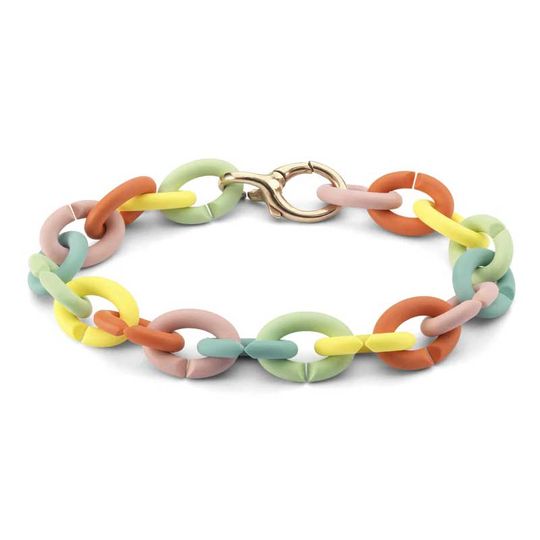 X Jewellery - Pastel rainbow color bracelet, bronze lock