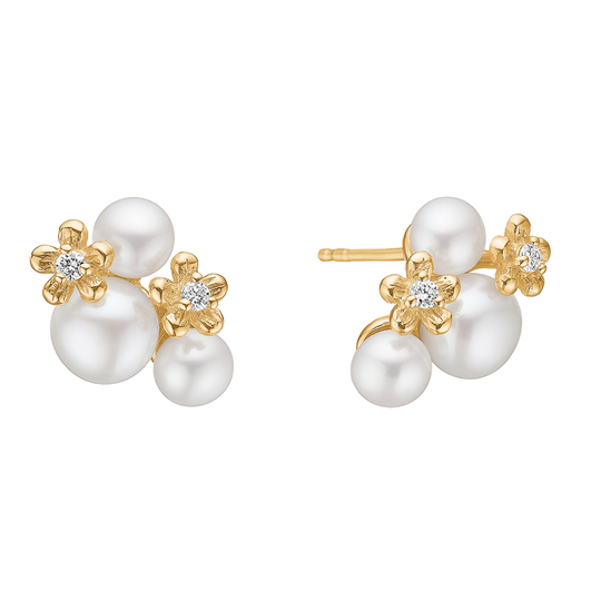 Lund Copenhagen - Perle und Diamanten Ohrringe gold