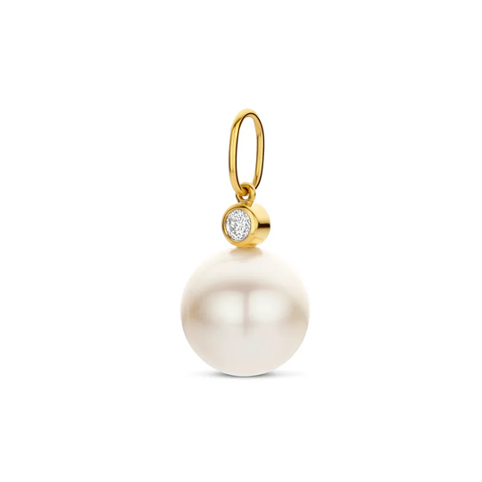 Spirit Icons - Elinor pendant, 0,04Ct Wvs Pearl 14K gold