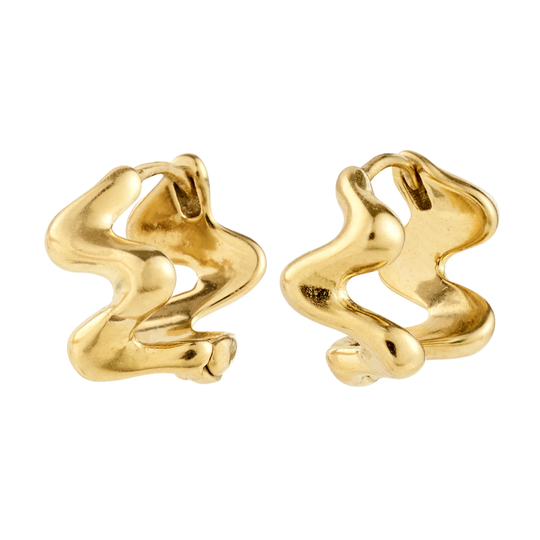 Pilgrim - Aiko, curved gold plated hoops