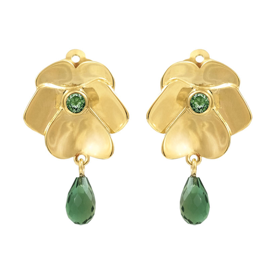 Rabinovich - Pansy, gold plated ear clips