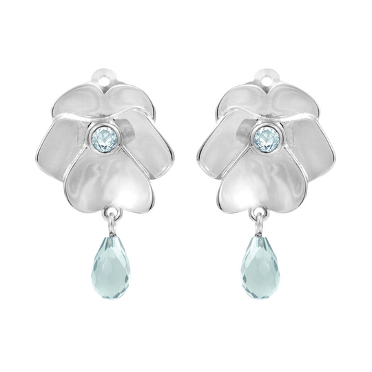 Rabinovich - Pansy, silver ear clips