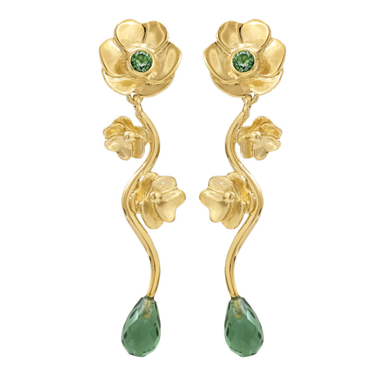 Rabinovich - Pansy, gold plated earrings