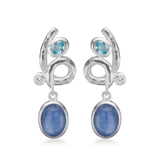 Rabinovich - Frosty Blue, Kyanite blaue  silber Ohrringe