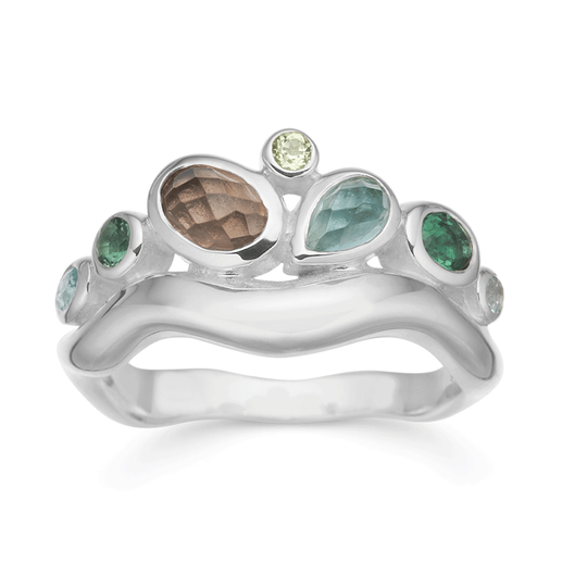 Rabinovich - Misty Green, Silberring mit echte Steine