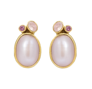 Rabinovich - Passion Pink, grosse rosa Perlenohrringe 