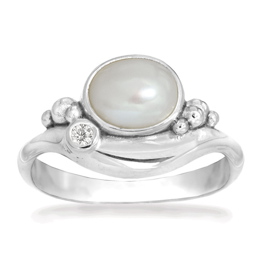 Rabinovich - Pleasant Pearl, silver ring with white pearl