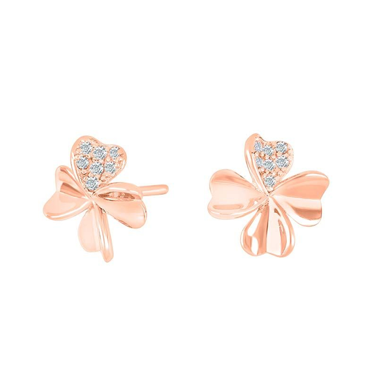 Joanli Nor - Clover earstuds, rose gold plated
