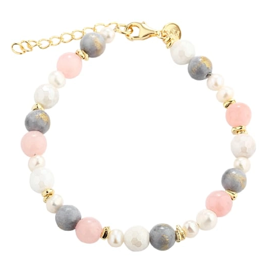 Aqua Dulce - Gold Dust rosa Perlenarmband
