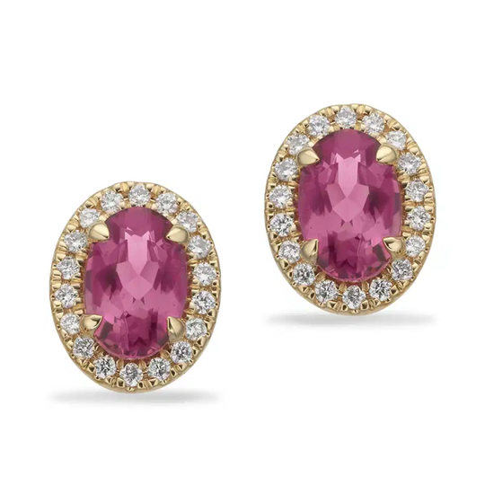 Scrouples - Diana, Thurmalin earrings with diamonds, gold