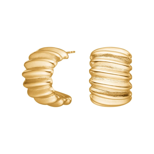 Joanli Nor - Salino Hoop Ohrringe aus goldfarbenem Edelstahl