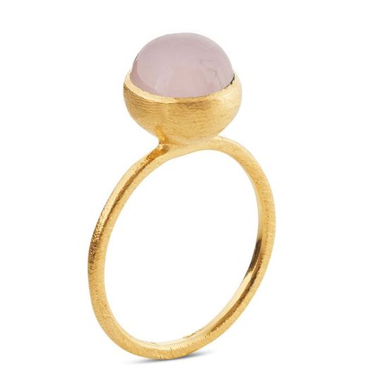 SFB - Goldplated ring with light pink crystal