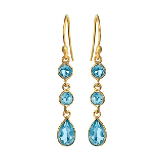 SFB - Earhangers with synthetic light blue topaz