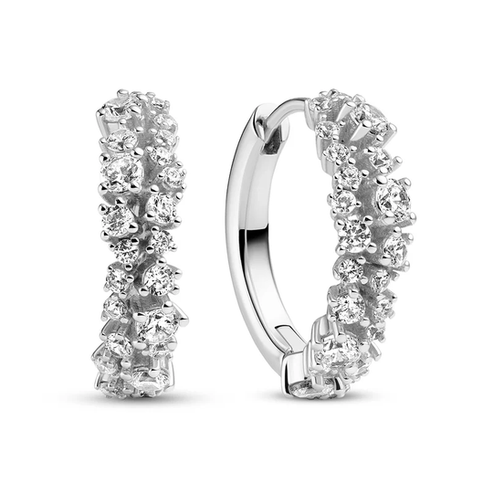 Sif Jakobs - Cristallo Creolo hoops earrings silver