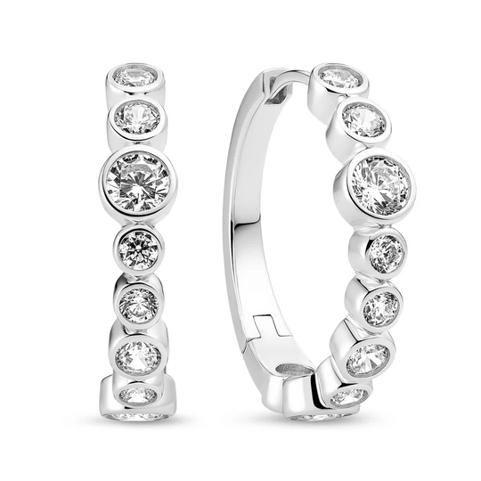 Sif Jakobs - Sardinien silver hoops  white zirconia
