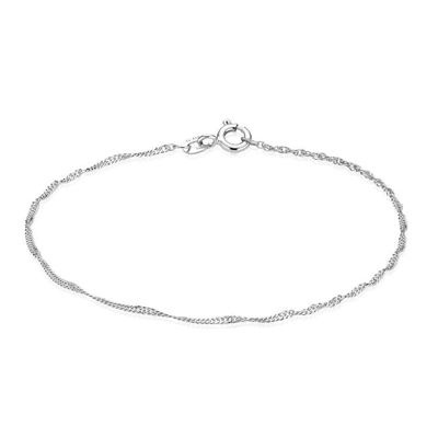 BNH - 925 Sølv Singapore bracelet,  spring lock