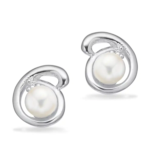 Scrouples - Classic smallsilver earrings with freshwater pearl 