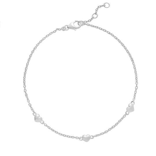 Lund - Silber Armabnd mit 3 kleine Herzen