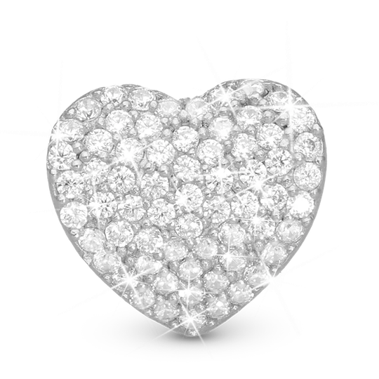 Christina charm - Sparkling Love silver Charm, Leather bracelet