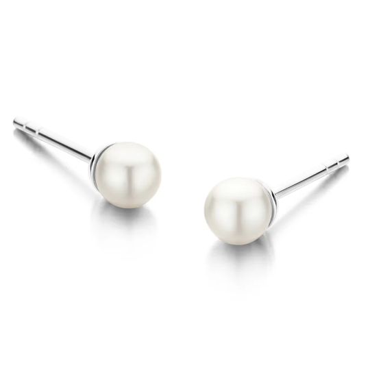 Spirit Icons - Figaro, silver Pearl earrings, 5mm
