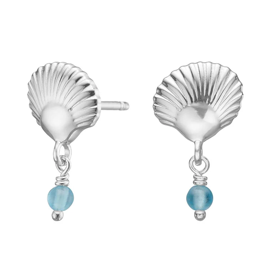 Nordahl - Seaside, small silver oister earrings