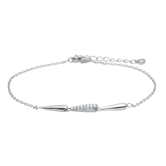 Joanli Nor - RomyNor, silver bracelet with 3 tubes and zirconia