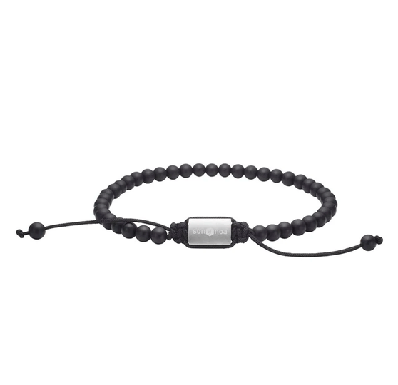 SON of NOA - Armband mit mattem schwarzem Onyx, 4mm