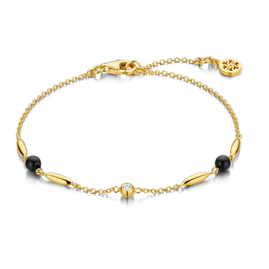 Spirit Icons - Cornelia black bracelet, gold plated