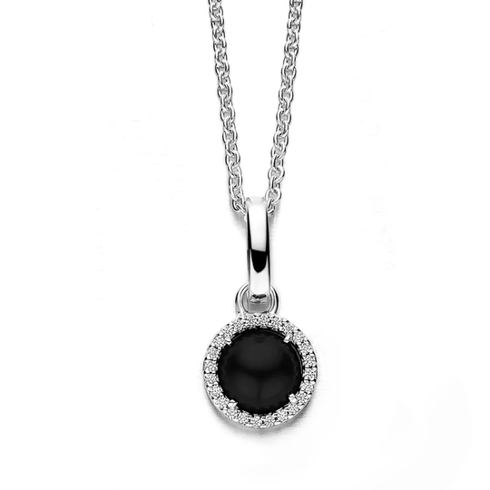 Spirit Icons - Black Zirconia Euphoria, Silver necklace.