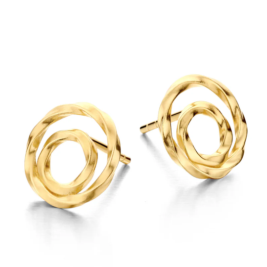 Spirit Icons - Linda, organic gold plated circle earrings