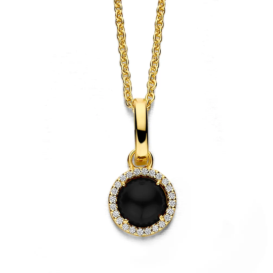 Spirit Icons - Black Euphoria,  18 kt Gold plated necklace.
