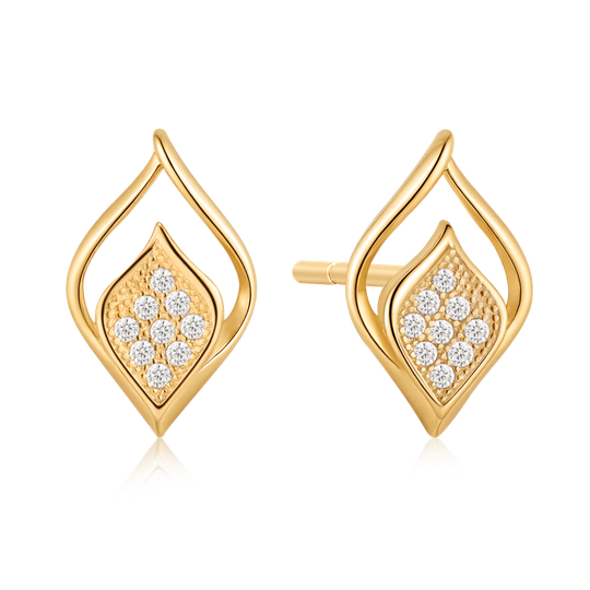 Støvring - double teardrop earrings with zirconia