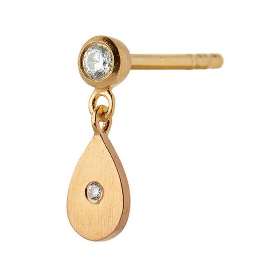 Stine A - Big Dot sparkling earring, 1 pcs., gold plated