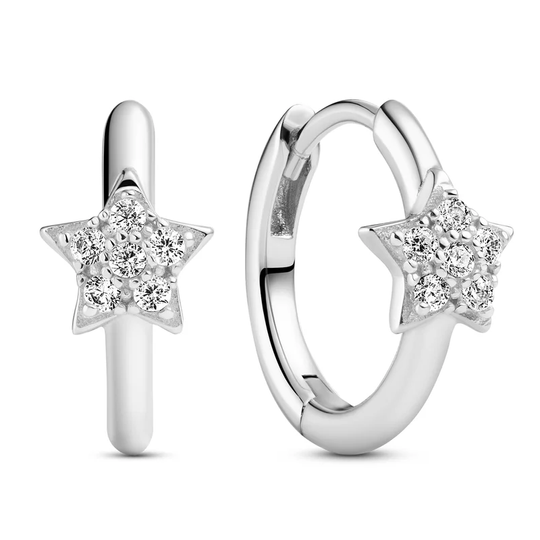 Sif Jakobs - Astri, Star hoop Earrings, Silver