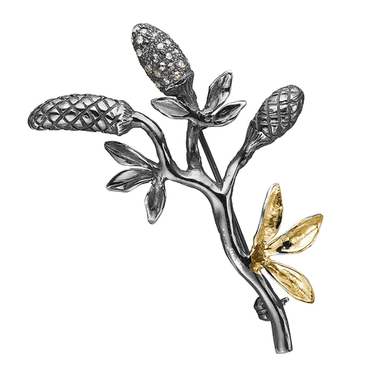 By Birdie - Oldfield Brosche mit Diamanten