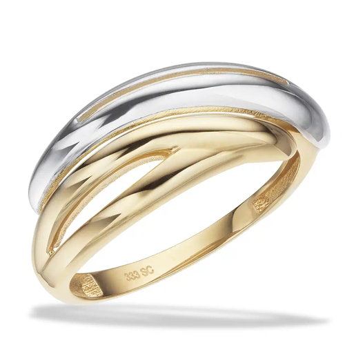 Scrouples - Large gold ring in 8kt in white and gold
