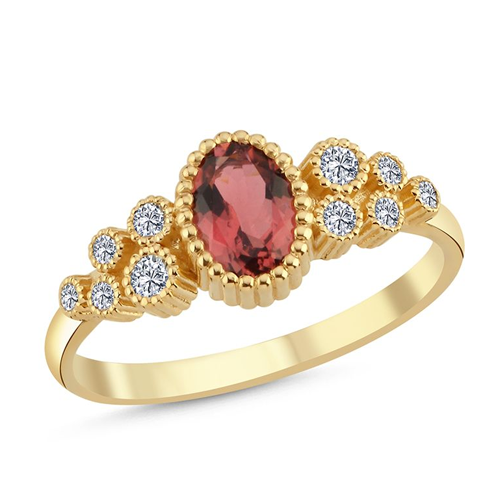 Nuran - Champagne, gold ring w.  diamonds