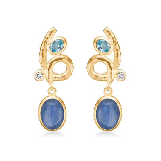 Rabinovich - Frosty Blue, Kyanite blaue vergoldete silber Ohrringe