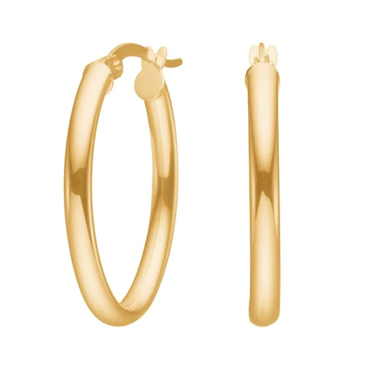 Siersbøl - 333 Gold runde und polierte Goldhoops, 23mm