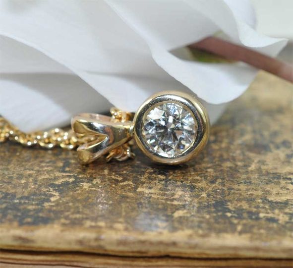 Diamant Anhänger handgemacht mit 1,24 w/vs